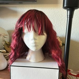 Burgundy customized synthetic wig